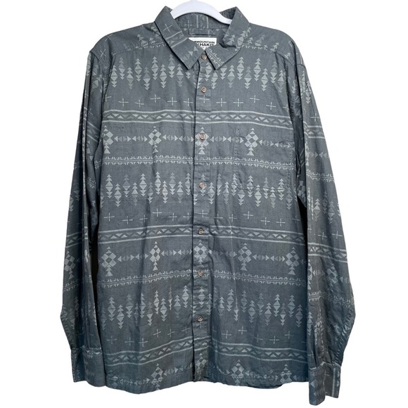 Mountain Khakis Gray Aztec Stash Flannel Shirt Long Sleeve Button XL Mens - Picture 1 of 9